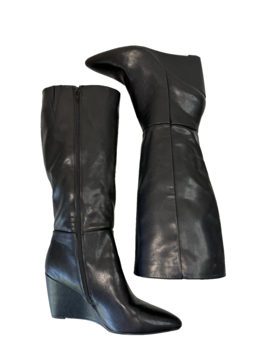 Madden Girl Ediit Knee High Boot Black size 9 wedge heel buttery soft